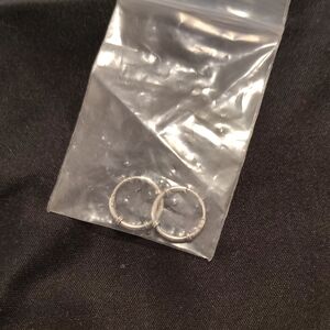 Sterling Silver Hoop Earrings - Small Double Ring Pair - Silver